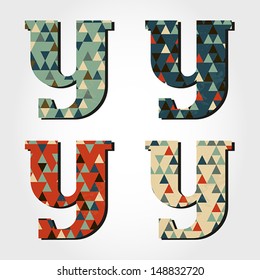 retro letter Y, triangular alphabet