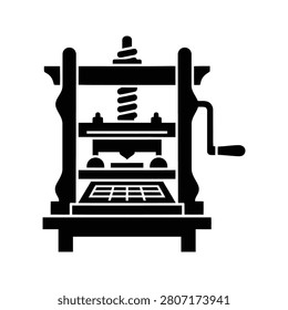 Retro letterpress machine intricately designed representing early typography and bookmaking. Ideal for historical narratives or educational content.