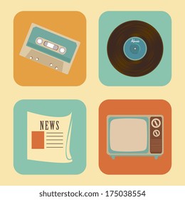 retro lifestyle over cream background vector illustration