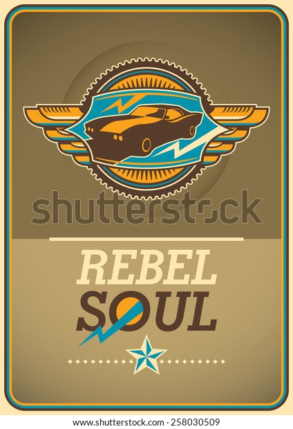 Retro\
lifestyle poster with emblem. Vector\
illustration.