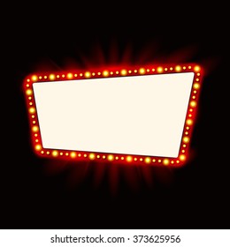 Retro Light Banner Vector Glowing Theater Stock Vector (Royalty Free ...