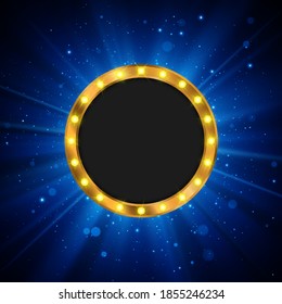 Retro light banner. Vector template design.