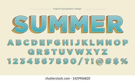 Retro Light Blue Artistic Font Design