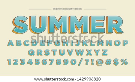 Retro Light Blue Artistic Font Design