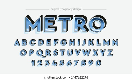 Retro Light Blue Typography Font Design