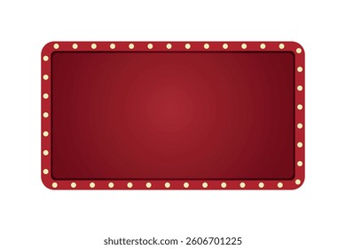 Retro light bulb marquee frame, circus board, Broadway billboard, vector background. Casino board or movie signboard with lightbulb lamps vector illustration. 