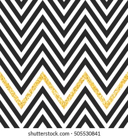 Retro light chevron background with golden glitter effect. Vector illustration.