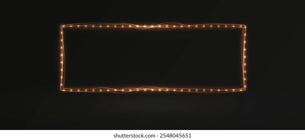 Retro light  marquee gold frame.