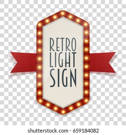 Retro Light Sign with Space for Text