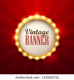 Retro light sign. Vintage style banner. Vector illustration. 
