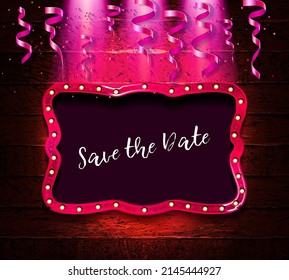 Retro light sign. Vintage style banner. Vector illustration.