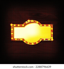 Retro light sign. Vintage style banner. Vector illustration.