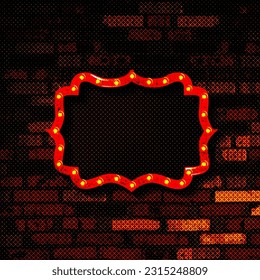 Retro light sign. Vintage style banner. Vector illustration.