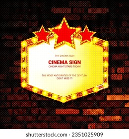 Retro light sign. Vintage style banner. Vector illustration.