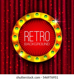 Retro light sign. Vintage style banner. Vector illustration