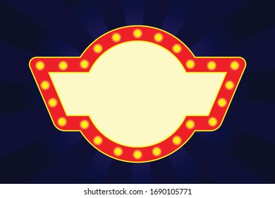 retro light theater billboard sign