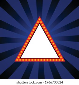 Retro Light Vintage signboard, cinema, billboard with lightbulp vector illustration