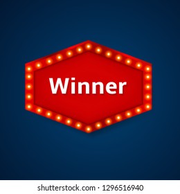 Retro Light Winner Billboard Vector.