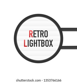 Retro lightbox billboard vintage frame. Lightbox with customizable design. Classic banner for your projects or advertising. Vector stock illustration.