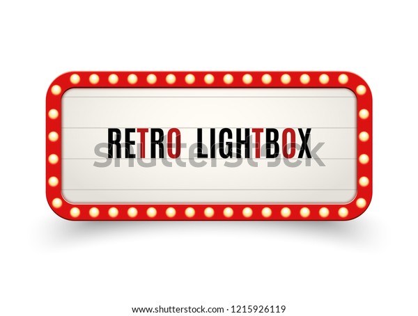 Retro lightbox\
billboard vintage frame. Vintage banner light box. Cinema or show\
signboard decoration\
advertise.