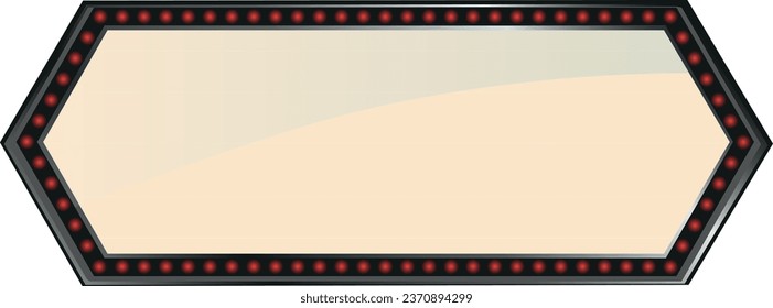 Retro lightbox template with lightbulb realistic style isolated on transparent background for party poster, banner advertising, promotion and sale billboard, cinema, bar show or restaurant. 