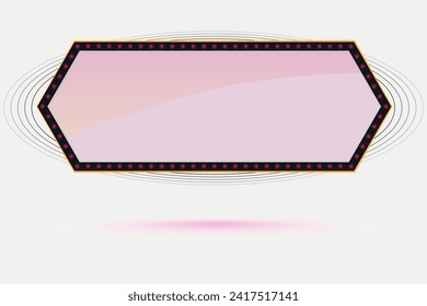 Retro lightbox template with lightbulb realistic style isolated on transparent background for party poster, banner advertising, promotion and sale billboard, cinema, bar show or restaurant.