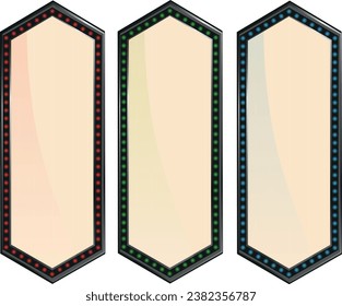 Retro lightboxes template with lightbulbs realistic style isolated on transparent background for party poster, banner advertising, promotion and sale billboard, cinema, bar show or restaurant.	