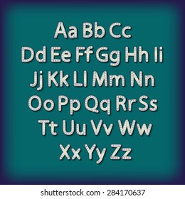 Retro Lightbulb Alphabet Glamorous showtime theatre alphabet. Vector illustration. art