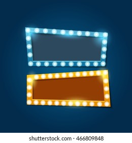 Retro lighting  banner with light effects, vector design