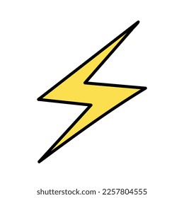 Retro Lightning Groovy Sticker Hand Drawn