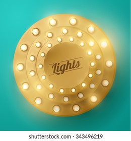 Retro lights lamp sign vector background. Vector eps10.