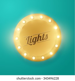 Retro lights lamp sign vector background. Vector eps10.