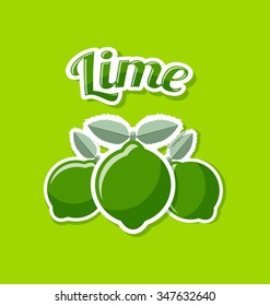 Retro lime with title on pale green background