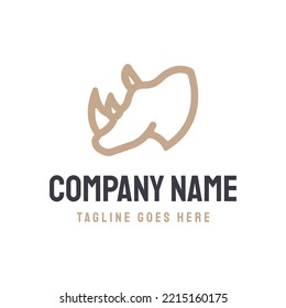 Conception du logo Retro Line Art Rhino Head