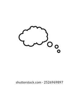 Linha retrô nuvem pensar sinal, ilustração linear simples para web e app..eps
