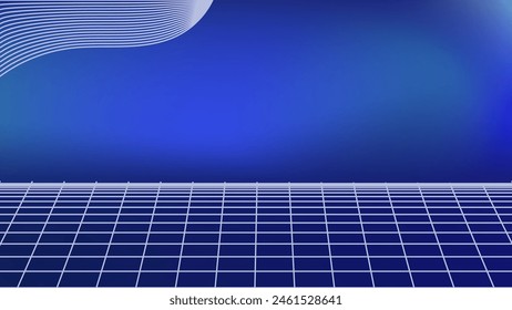 Retro Line Deep Blue Gradient Background