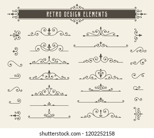 Retro Line Design Elements