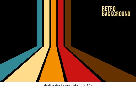 retro line in Vintage Color Backgrounds Set from 70s.