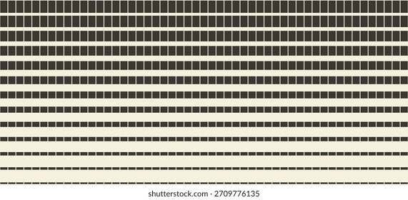 Retro linear halftone gradation texture. Fading thick to thin line gradient pattern. Vector horizontal strip wallpaper for overlay, print, cover design.