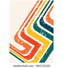 Líneas retro 70. Patrón de textura gruesa de fondo de los años 70, franjas de color de época. diseño vectorial de formas gráfico de fondo retro de los años 70.