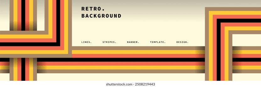 Modelo de plano de fundo de linhas retroativas. Tela de fundo de faixas sobrepostas.