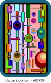 Retro Lines Circles Vector