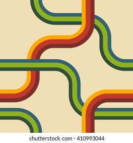 Retro Lines Editable Vector of Colorful Retro Lines Seamless Pattern for Creating Background and Decorative Element for Universal Purposes