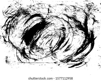 Retro Lines Texture. Ink Black. Black And White Ink Dirty Lines Background. Strokes Noise Texture.