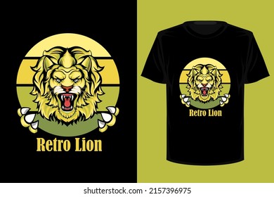 Retro lion retro vintage t shirt design