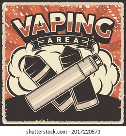 Letrero de póster retro líquido y vape Mod