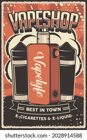 Letrero de póster retro líquido y vape Mod