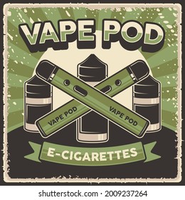 Retro Liquid and Vape Pod Mod Poster Sign