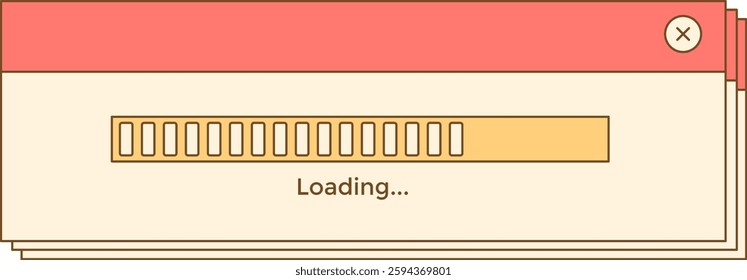 Retro Loading UI Clipart Design