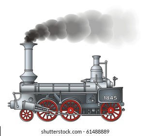 Retro locomotive vector